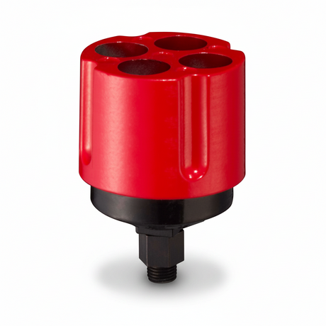 id-paintball Perfecta Multi-Shooter in Rot für vier 15 mm Pyro-Effekte mit schwarzem Adapter