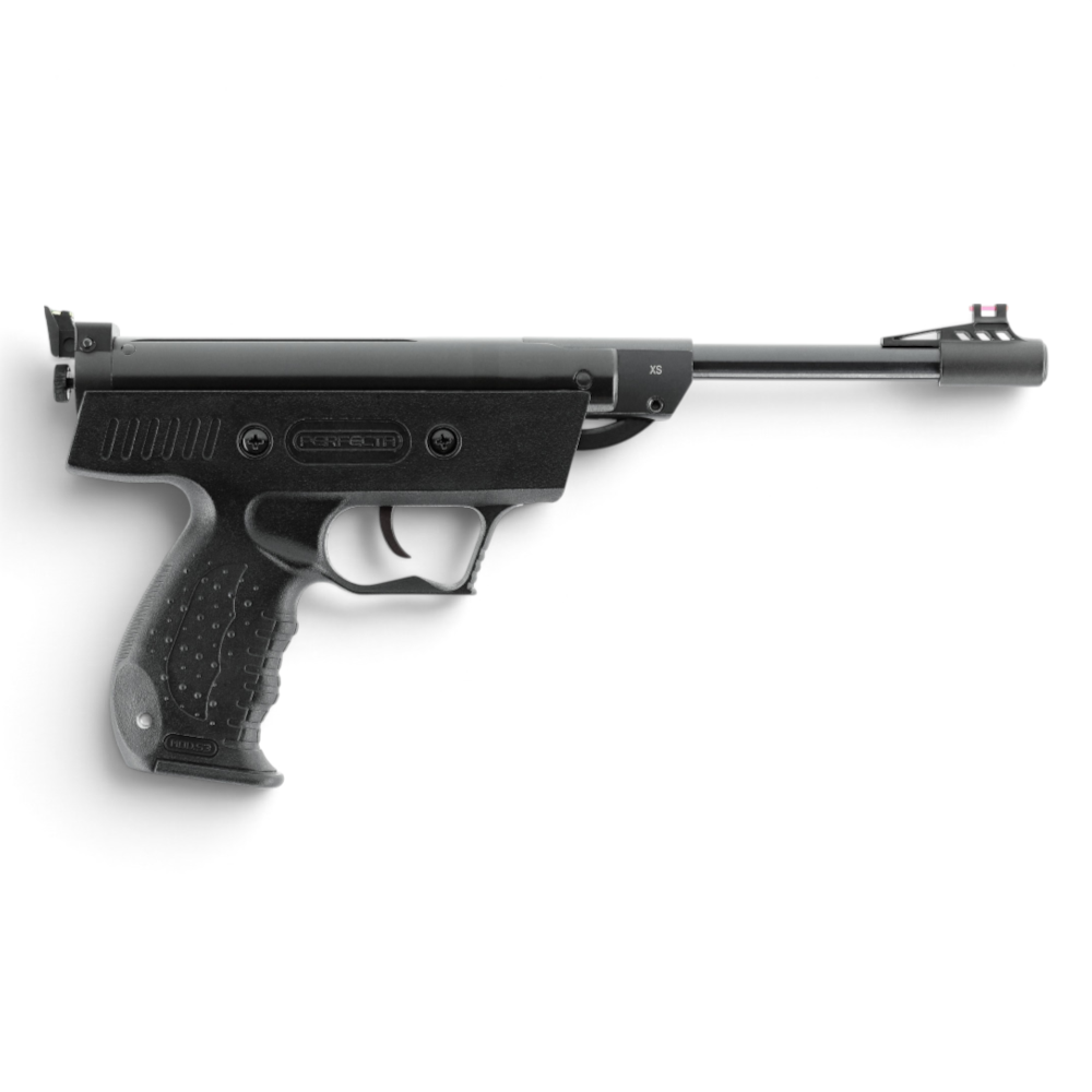 id-paintball Perfecta S3 Federdruck-Luftpistole in Schwarz mit Knicklauf-System und Fiberoptik-Visierung