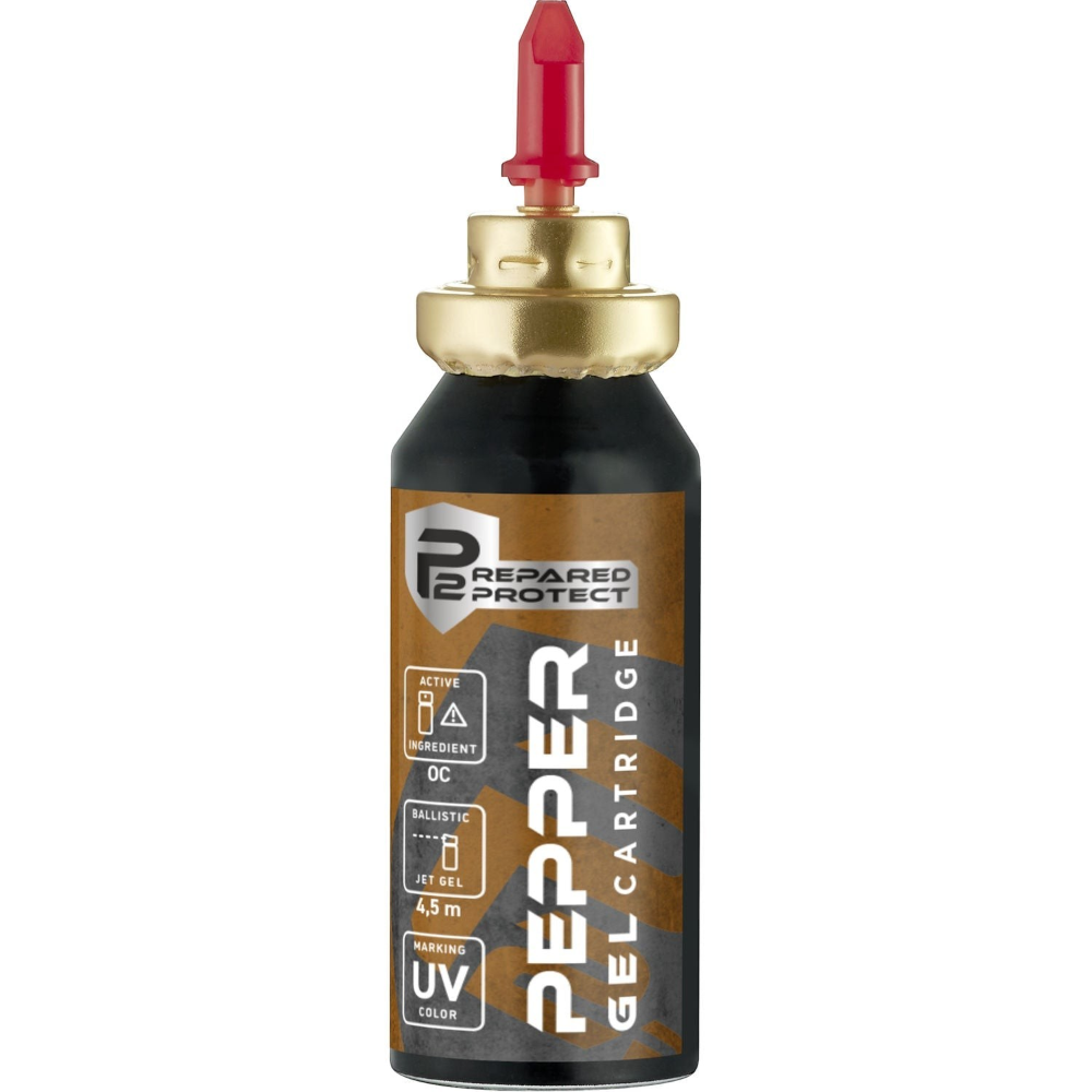 id-paintball P2P PGS UV Pfefferkartusche mit 11 ml OC-Gel für Selbstverteidigung und ballistischem Sprühstrahl