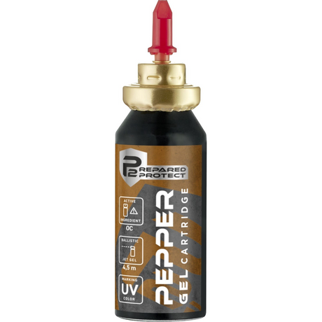 id-paintball P2P PGS UV Pfefferkartusche mit 11 ml OC-Gel für Selbstverteidigung und ballistischem Sprühstrahl