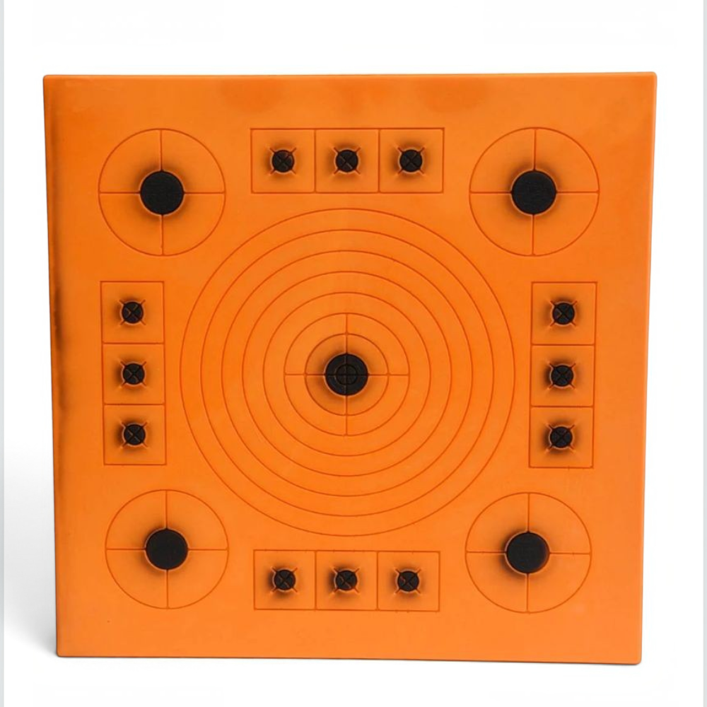 id-paintball Steambow Premium Pfeilfangmatte aus SLYDARC-Schaum in Orange mit Zielmarkierungen für Armbrüste