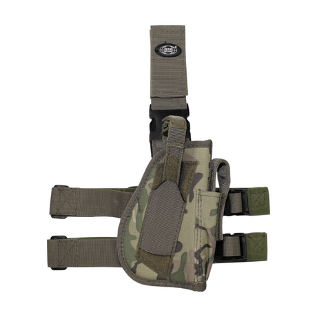 id-paintball Pistolenbeinholster in Camouflage mit Magazintasche, verstellbaren Gurten und Sicherungsriemen aus Polyester