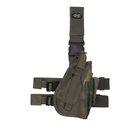 id-paintball Pistolenbeinholster in Camouflage aus Polyester mit Magazintasche und verstellbaren Gurten für den Oberschenkel