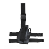 id-paintball Oberschenkelholster aus schwarzem Polyester mit Magazintasche, verstellbaren Gurten und Sicherungsriemen