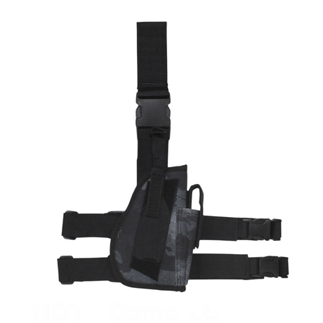 id-paintball Oberschenkelholster aus schwarzem Polyester mit Magazintasche, verstellbaren Gurten und Sicherungsriemen