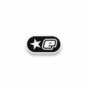 id-paintball Planet Eclipse Aufkleber in Schwarz und Weiss mit Stern und Logo-Symbol, 95x50 mm