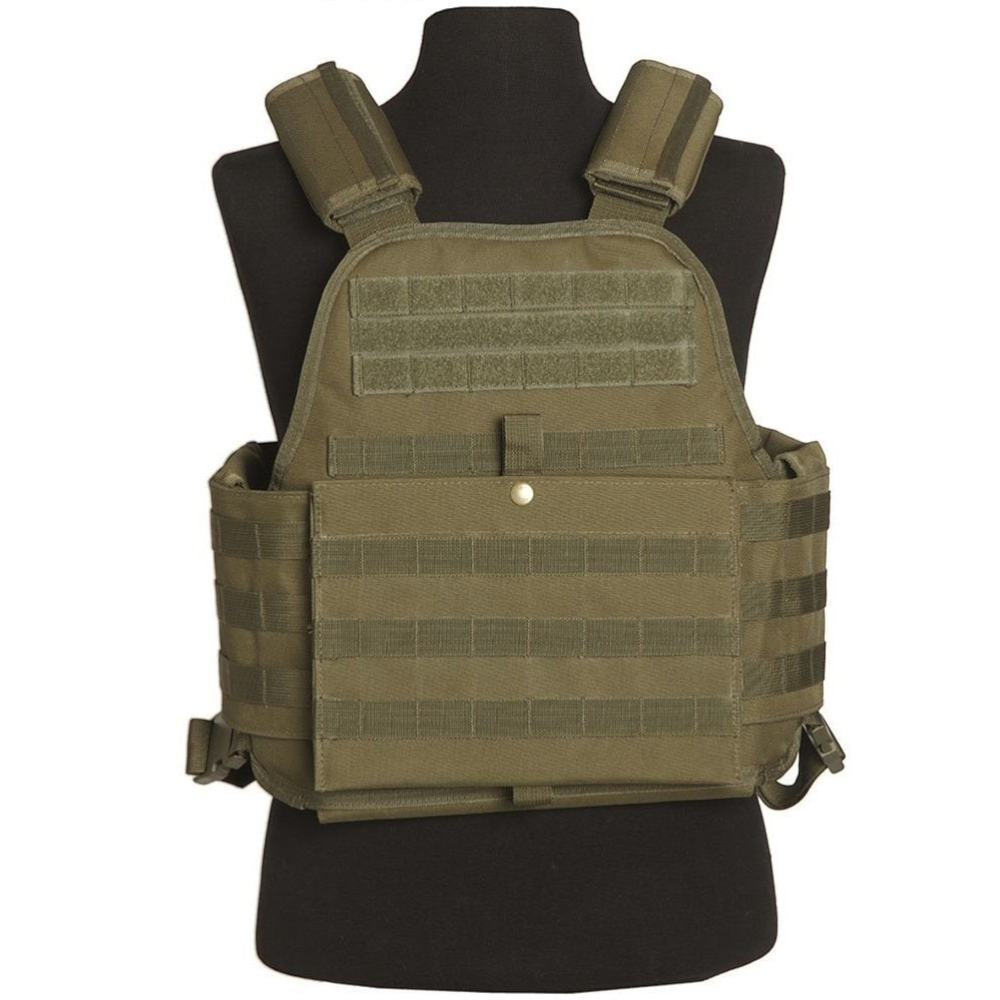 id-paintball olivgrüne Plate Carrier Weste mit Molle-System und Klettflächen für taktische Ausrüstung