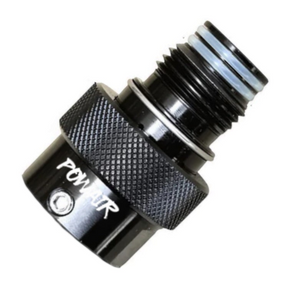 id-paintball PowAir 360 Grad Valve Head Bonnet mit On/Off Ventil in Schwarz für Paintball Regulatoren