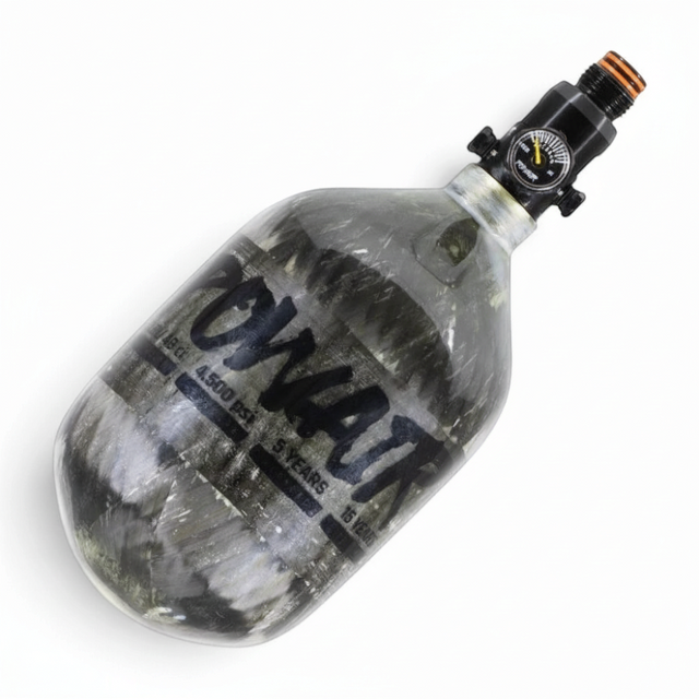 id-paintball PowAir Carbon Series 0,8L HPA System mit 300 Bar und MAXREG Regulator für Paintball Markierer