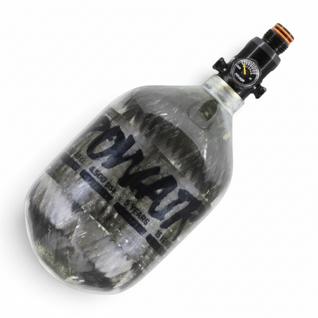id-paintball PowAir Carbon Series 0,8L HPA System mit 300 Bar und MAXREG Regulator für Paintball Marker