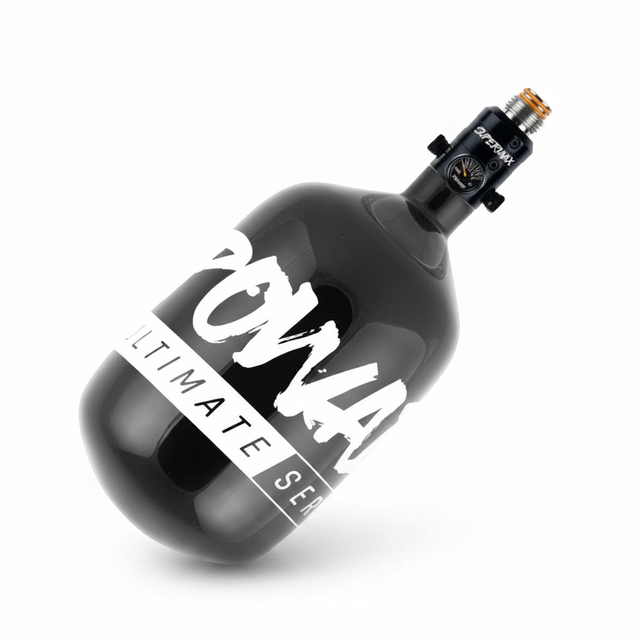 id-paintball PowAir Ultimate Series S3 HP-Flasche 1,1 Liter 300 Bar mit SuperMax Titan Pro Regulator in Schwarz