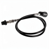 id-paintball PowAir Straight HPA Remote System in Schwarz mit 100 cm Schlauch, On/Off-Ventil und Schnellkupplung.