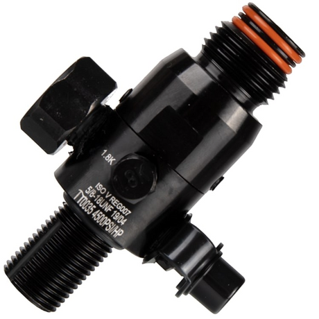 id-paintball PowAir MAXREG SHP Paintball Regulator in Schwarz mit 1100 PSI Ausgangsdruck und 4500 PSI Kapazität