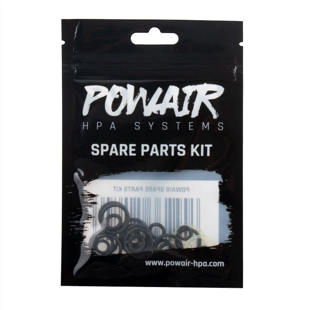 id-paintball PowAir Shutter Remote System Ersatzteilset in schwarzer Verpackung mit verschiedenen Dichtungsringen