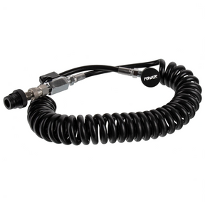 id-paintball PowAir Shutter HPA Remote System mit schwarzem Spiralschlauch, On/Off Ventil und Schnellkupplung