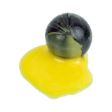 id-paintball ProShar BLACK MagFed Paintball mit stabiler schwarzer Schale und gelber Füllung auf weißem Hintergrund