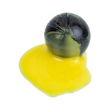 id-paintball ProShar BLACK Paintball mit harter schwarzer Schale und ausgelaufener leuchtend gelber Füllung