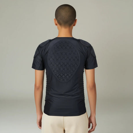 id-paintball Protector Shirt in Schwarz mit Rückenprotektor und Schulterpolstern für Paintball-Spieler