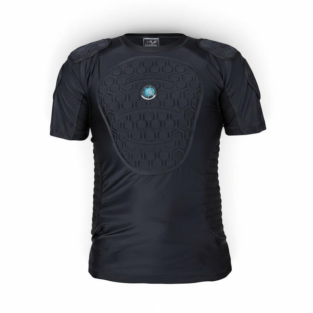 id-paintball Protector Shirt in Schwarz mit integrierten Polstern für Brust, Rücken und Oberarme
