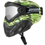 id-paintball Proto Switch FS Camo Paintball-Maske mit Thermalglas und grünem Tarnmuster in der Seitenansicht