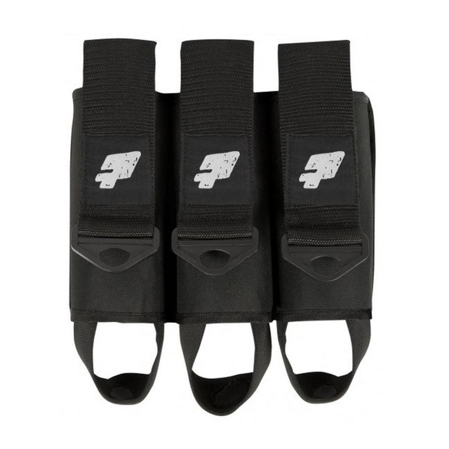 id-paintball Protoyz 3 Pot Battlepack in Schwarz mit verstellbaren Klettlaschen für Paintball-Spieler