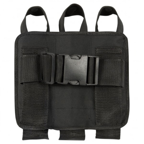 id-paintball 3 Pot Tasche Protoyz in Schwarz mit verstellbarem Nylongürtel und Klettlaschen für Paintball-Pots