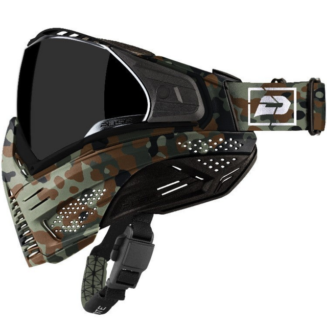 id-paintball Push Unite Thermal Paintballmaske in Flecktarn Camo mit entspiegeltem Glas und Belüftungsöffnungen