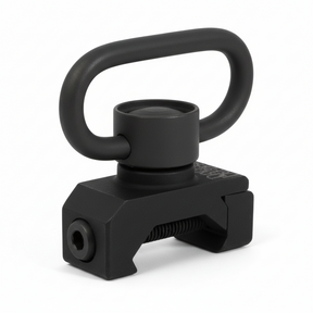id-paintball QD Sling Swivel Befestigung aus schwarzem Vollmetall für 22mm Picatinny Schienen mit Druckknopf