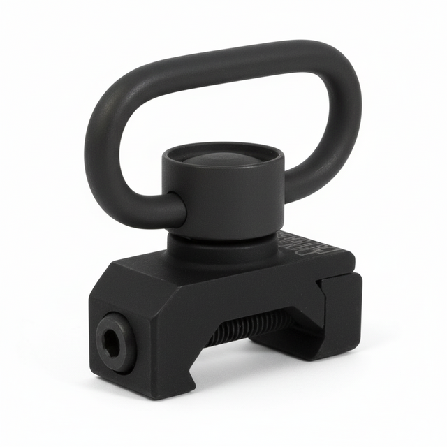 id-paintball QD Sling Swivel Befestigung aus schwarzem Vollmetall für 22mm Picatinny Schienen mit Druckknopf