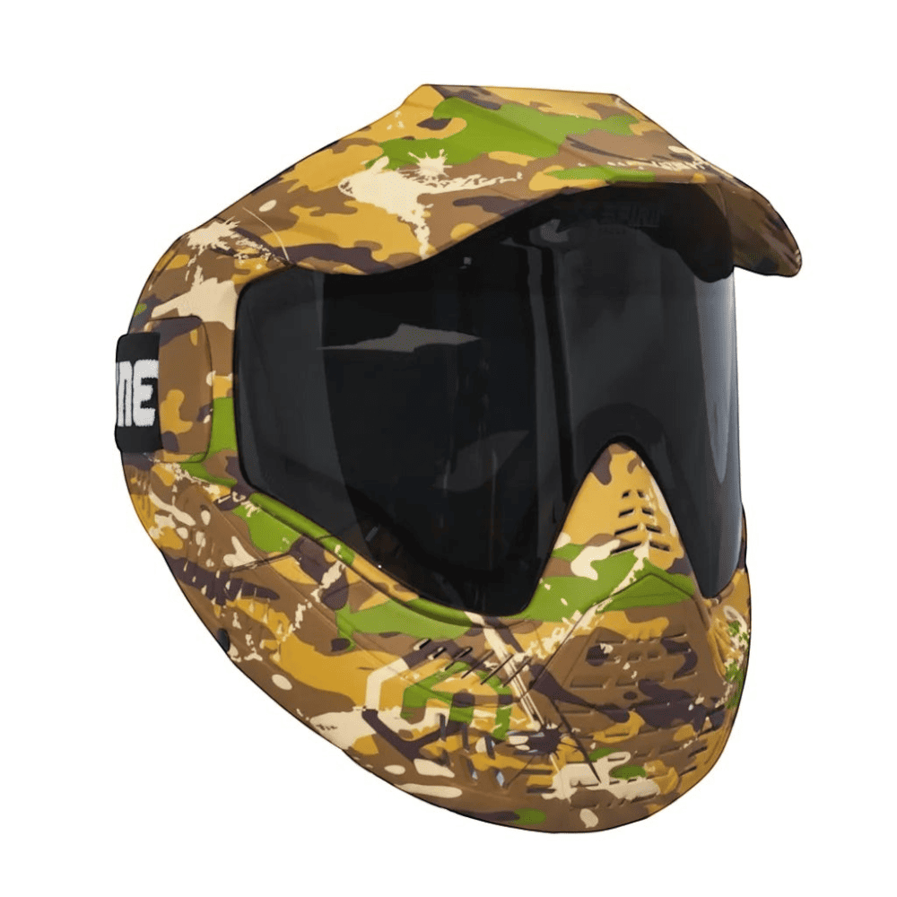 id-paintball ONE Field Reaper Spirit Paintball Maske mit Camo-Muster, Smoke-Thermalglas und flexiblem Rahmen