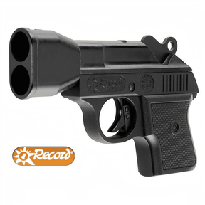 id-paintball Record B1S 6 mm Flobert Schreckschusspistole in Schwarz mit Doppelbecher für pyrotechnische Munition
