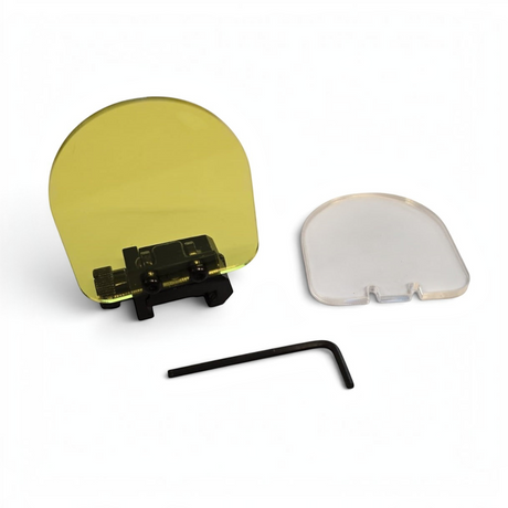 id-paintball Tactical Red Dot Protector Set mit gelber und klarer Acrylglasscheibe für 22 mm Schienen