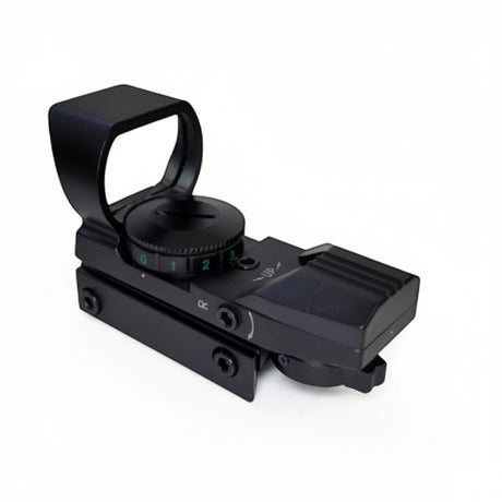 id-paintball Reflexvisier aus Aluminium mit 22mm Montage, einstellbarem Leuchtpunkt in Rot oder Grün und Sonnenschutz