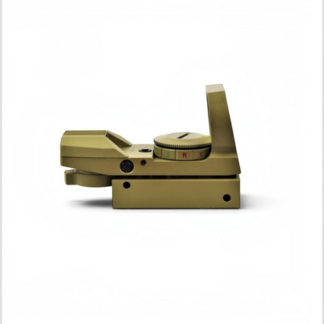 id-paintball Open Dot Reflexvisier in Tan aus robustem Vollmetall mit einstellbarem Leuchtpunkt für Picatinny-Schienen
