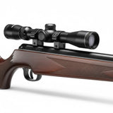 id-paintball Remington Express XP Luftgewehr mit montiertem 3-9x32 Zielfernrohr und braunem Holzschaft