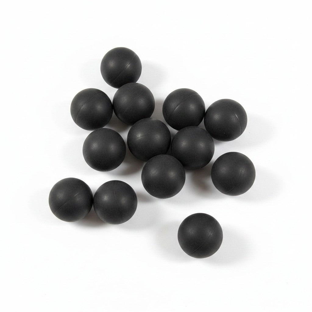 id-paintball Rubberballs Cal. 43 aus schwarzem Hartgummi für RAM- und T4E-Markierer im 100er Pack