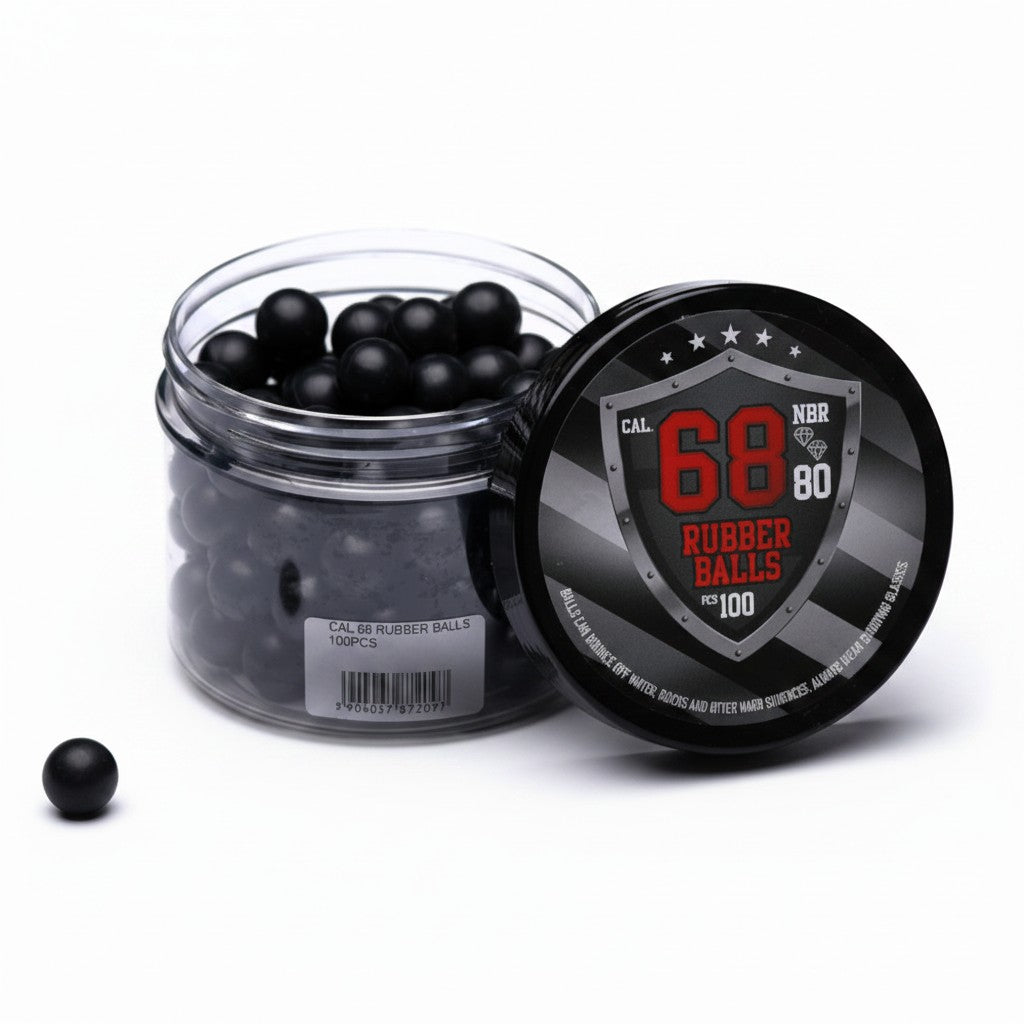 id-paintball Rubberballs Cal. 68 aus Hartgummi in einer 100er Dose für Training und Funktionstests