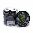 id-paintball 100 schwarze Hartgummi-Trainingskugeln im Kaliber .50 in einer transparenten Dose mit Deckel