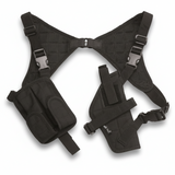 id-paintball Schulterholster in Schwarz aus Nylon mit Magazintasche, verstellbaren Riemen und atmungsaktivem Netzgewebe