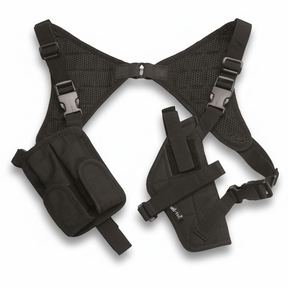 id-paintball Schulterholster in Schwarz aus Nylon mit Magazintasche, verstellbaren Riemen und atmungsaktivem Netzgewebe