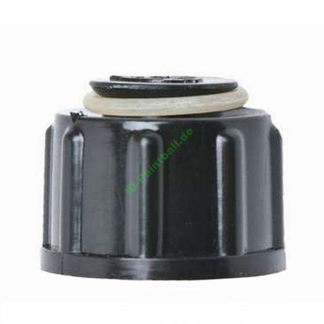 id-paintball schwarze Ventilschutzkappe aus Aluminium mit O-Ringaufnahme für Paintball HP- oder CO2-Regulatoren