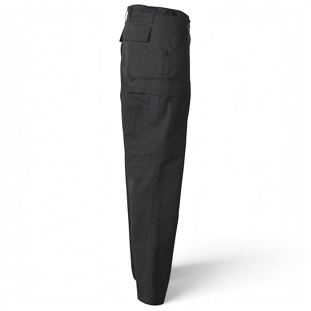 id-paintball US BDU Kampfhose in Schwarz aus robustem Rip-Stop-Baumwollgewebe mit seitlichen Beintaschen