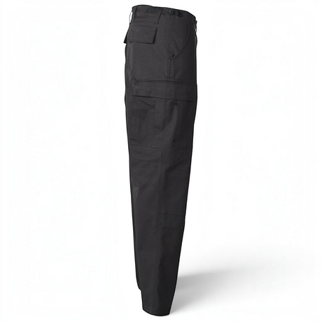 id-paintball US BDU Kampfhose in Schwarz aus robustem Rip-Stop-Baumwollgewebe mit seitlichen Beintaschen