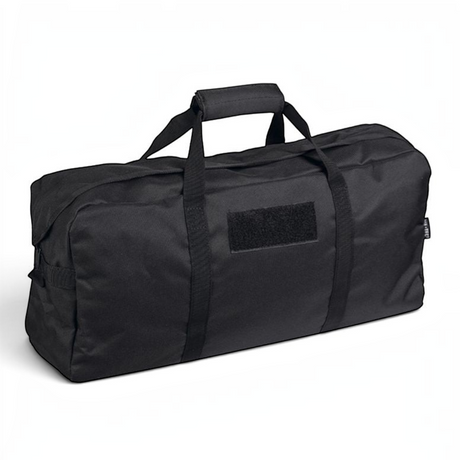 Schwarze id-paintball Einsatztasche aus robustem 600D Polyester mit gepolstertem Tragegriff und Klettfläche