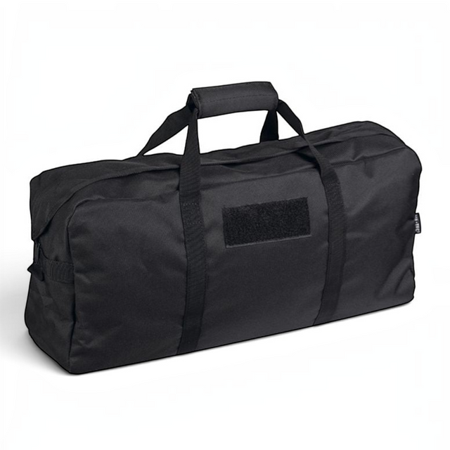 Schwarze id-paintball Einsatztasche aus robustem 600D Polyester mit gepolstertem Tragegriff und Klettfläche