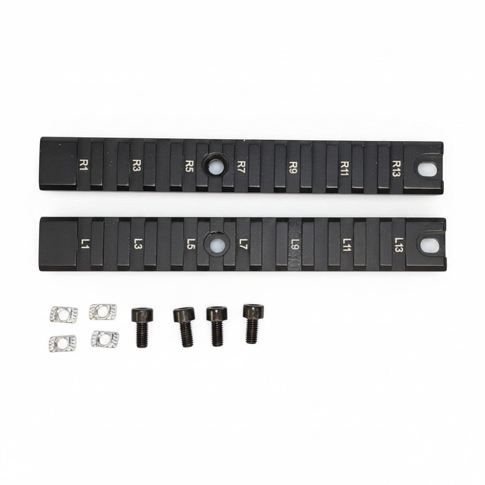 id-paintball 2er Set schwarze 155mm Vollmetall Rail Schienen für M-LOK, NSR und Keymod mit Montageschrauben