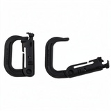 id-paintball Molle Karabinerhaken aus schwarzem Kunststoff im 2er Pack zur sicheren Befestigung am Molle-System