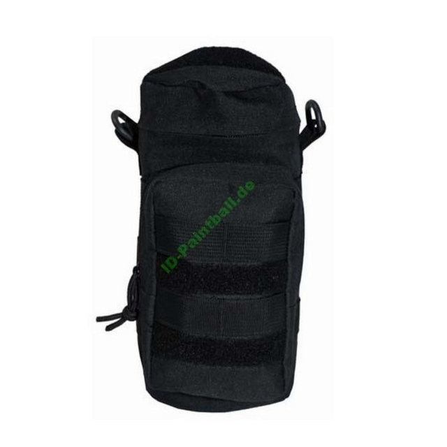 Schwarze id-paintball Molle System Tasche mit Klettverschluss, Fronttasche und seitlichen D-Ringen für taktische Westen