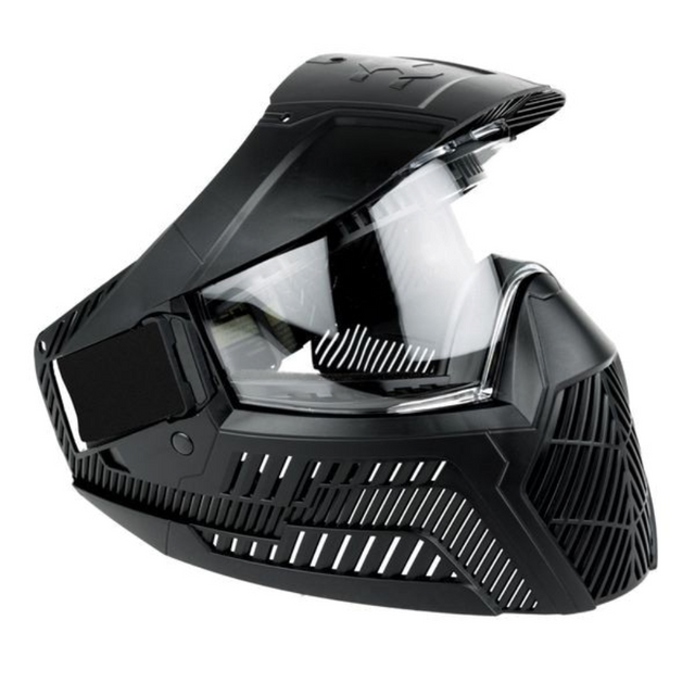 id-paintball CRBN/BASE GS-F Paintball Maske in Schwarz mit Thermalglas, Visor und belüftetem Mundschutz