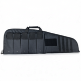 id-paintball Waffentasche Medium aus schwarzem Polyester mit fünf Außentaschen, Molle-Schlaufen und Klettpatch